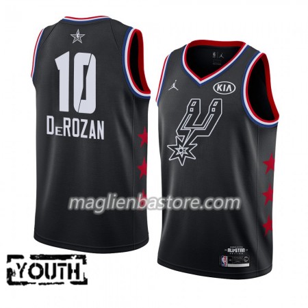Maglia San Antonio Spurs DeMar DeRozan 10 2019 All-Star Jordan Brand Nero Swingman - Bambino